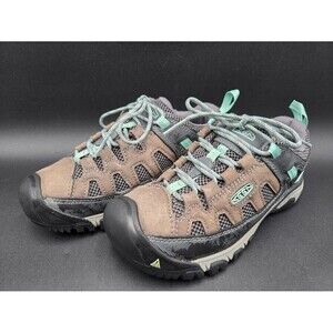 Keen Shoes Womens 6.5 Targhee Vent Hiking Steel Grey Ocean Wave Leather Mesh